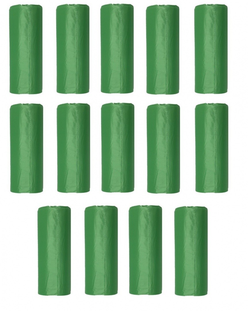 Мешки для мусора ПВД 20 литров зеленый 30 мкм 45*50 300 шт (30шт*10рул)