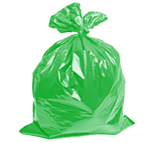 Мешок для мусора 320 литров ПВД 120*135 зеленый ГОСТ