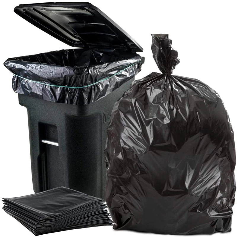Мешки для мусора ПВД 300 литров черный 60 мкм 110*130 100 шт (10шт*10пласт)