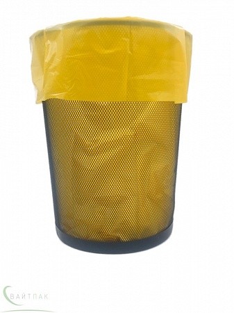 Мешок для мусора 60 литров ПВД 58*68 желтый ТУ