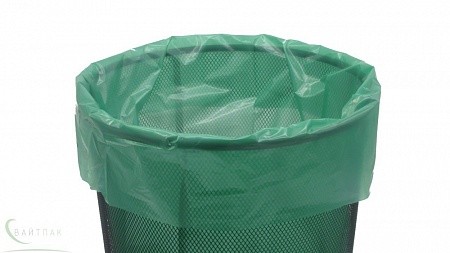 Мешок для мусора 60 литров ПВД 58*68 зеленый ТУ