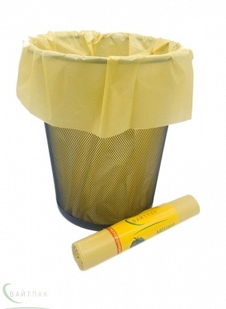 Мешок для мусора 30 литров ПВД 50*60 желтый ГОСТ