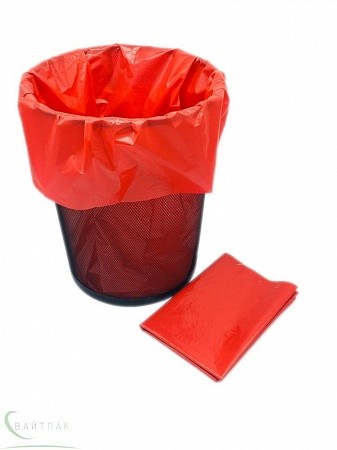 Мешок для мусора 60 литров ПВД 58*68 красный ТУ