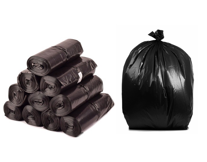 Мешки для мусора ПВД 35 литров черный 30 мкм 55*60 300 шт (30шт*10рул)